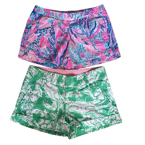 Bundle of Lilly Pulitzer Barclay Short and Ocean View Short Size 00 - Picture 1 of 16